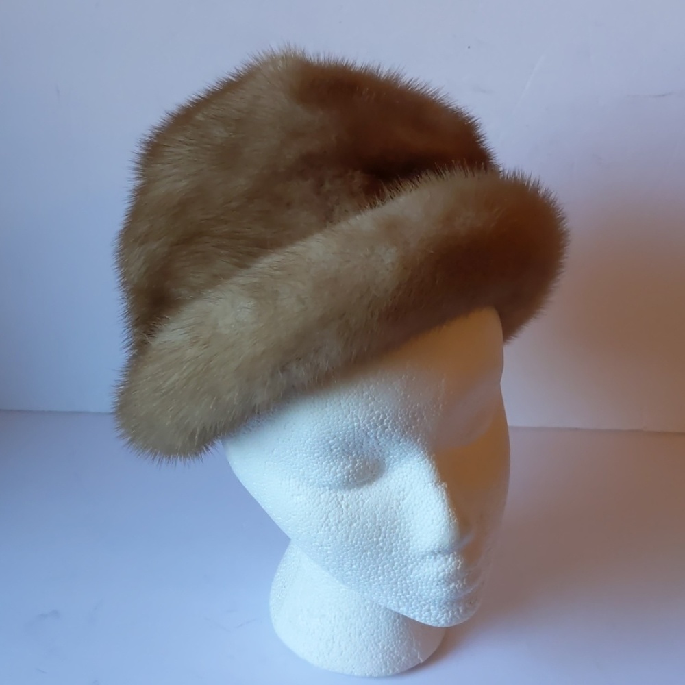 Vintage Adolfo II mink hat-20 1/2 inches inner circumference.